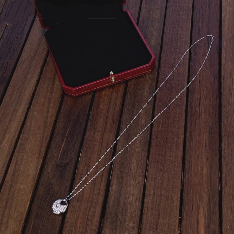 Mystic AMULETTE SILVER FULL DIAMOND NECKLACE