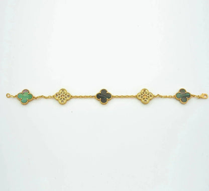 [Mysitc ]New CLOVER 5 MOTIF GRAY MOP BRACELET COLLECTION