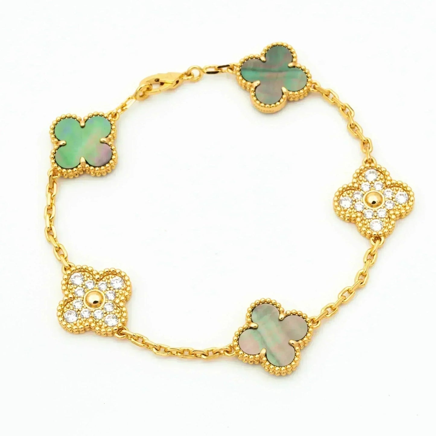 [Mysitc ]New CLOVER 5 MOTIF GRAY MOP BRACELET COLLECTION