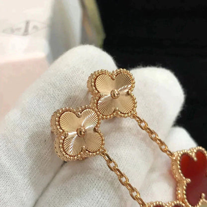 Mysitc CLOVER 2 MOTIF  LASER CARNELIAN EARRINGS