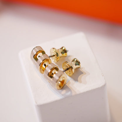 Mysitc MINI POP H GOLD EARRINGS GREY