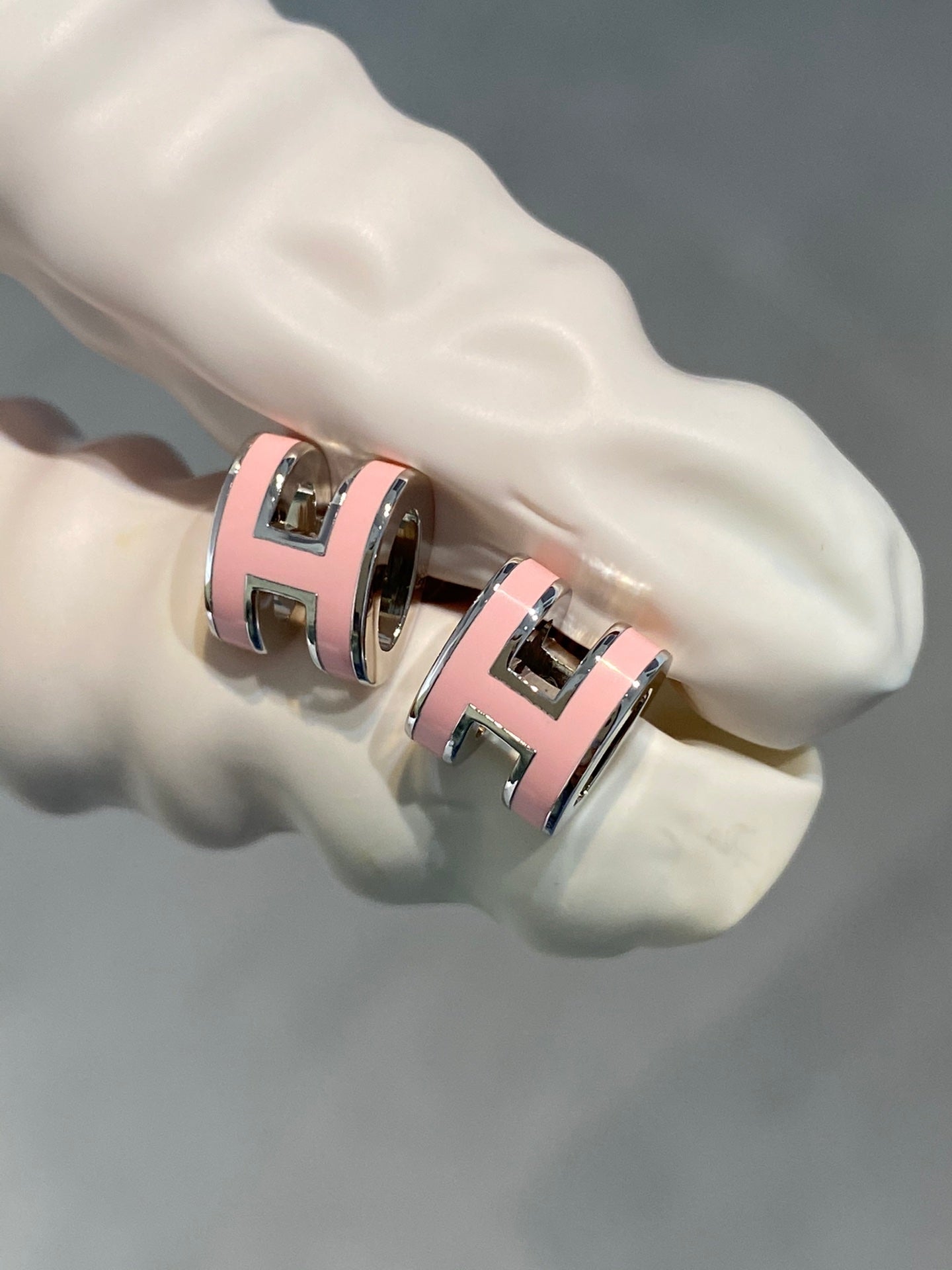 Mysitc MINI POP H SILVER EARRINGS PINK