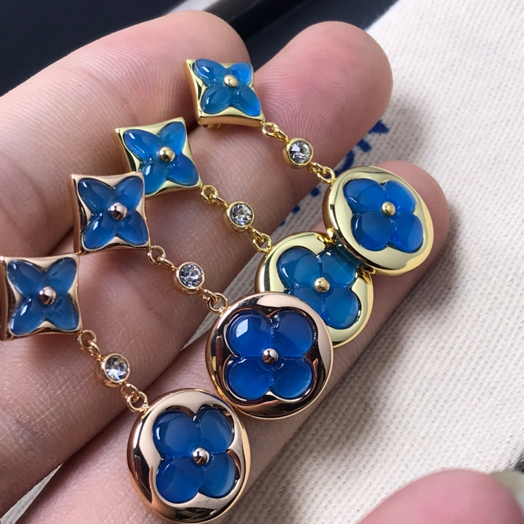 Mysitc STAR AND SUN AGATE DIAMOND EARRINGS