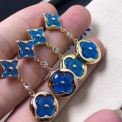 Mysitc STAR AND SUN AGATE DIAMOND EARRINGS