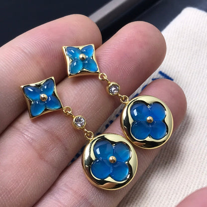 Mysitc STAR AND SUN AGATE DIAMOND EARRINGS