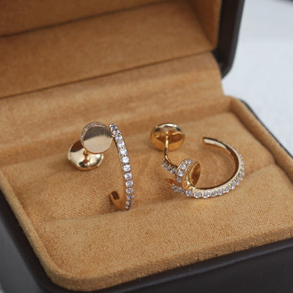 Mysitc JUSTE EARRINGS 12.75MM PINK GOLD DIAMOND