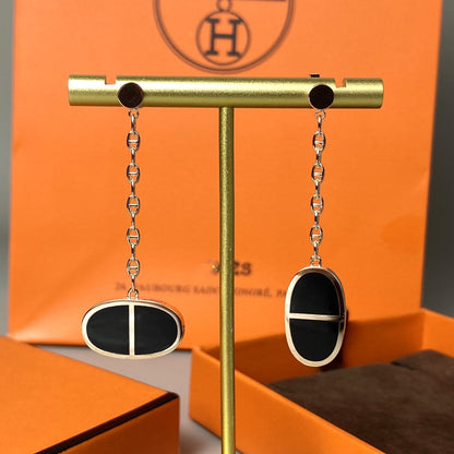Mysitc CHAINE VERSO BLACK CERAMIC EARRINGS