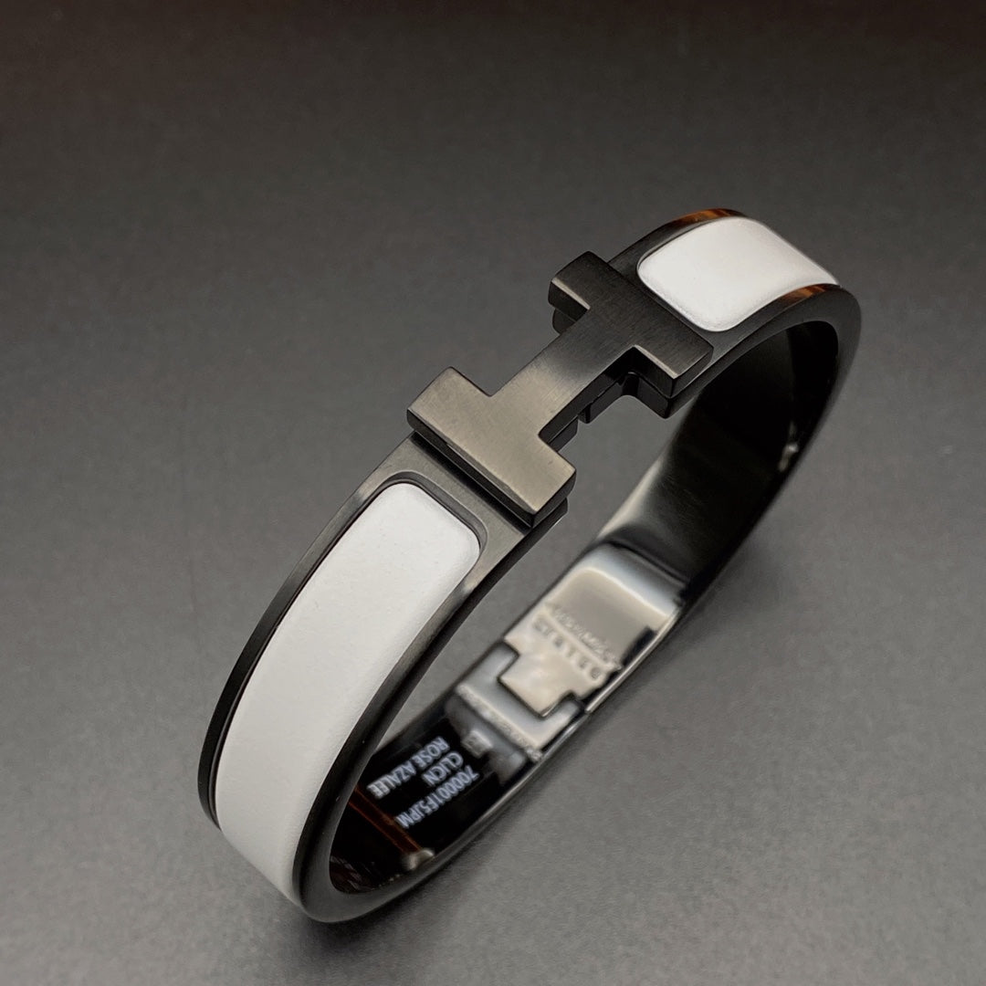 Mysitc H BRACELET 12MM BLACK WHITE CERAMIC