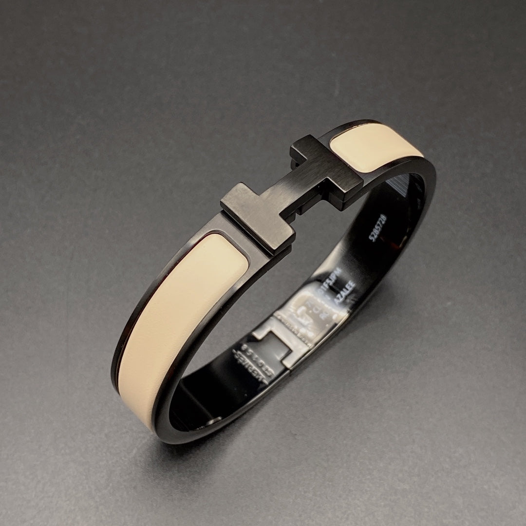 Mysitc H BRACELET 12MM BLACK BEIGE CERAMIC