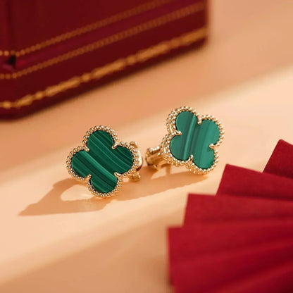 Mysitc CLOVER MEDIUM 1 MOTIFS MALACHITE  EARRINGS