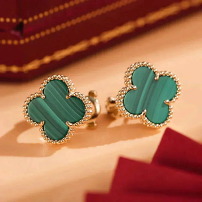 Mysitc CLOVER MEDIUM 1 MOTIFS MALACHITE  EARRINGS