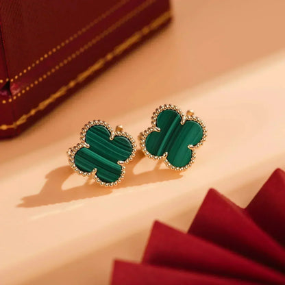 Mysitc CLOVER MEDIUM 1 MOTIFS MALACHITE  EARRINGS