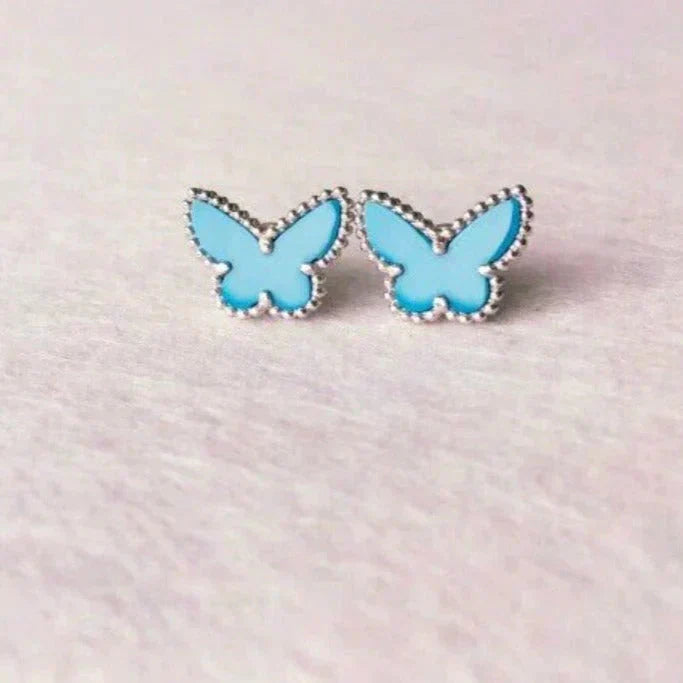 Mysitc BUTTERFLY TURQUOISE EARRINGS SILVER