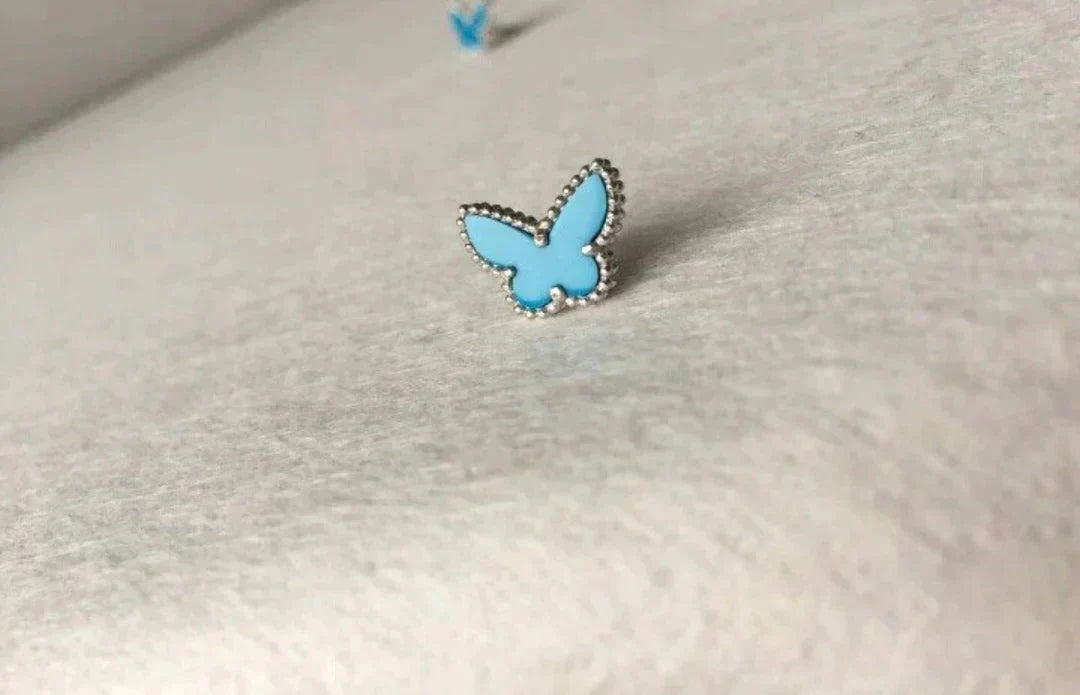 Mysitc BUTTERFLY TURQUOISE EARRINGS SILVER