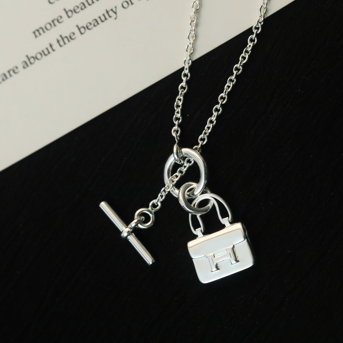 Mysitc POP H PEDANT SILVER NECKLACE