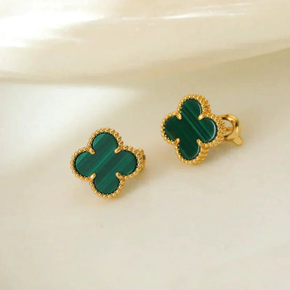 Mysitc CLOVER MEDIUM 1 MOTIFS MALACHITE  EARRINGS