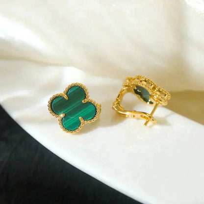 Mysitc CLOVER MEDIUM 1 MOTIFS MALACHITE  EARRINGS