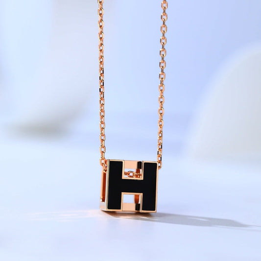 Mysitc H CAGE PINK GOLD NECKLACE
