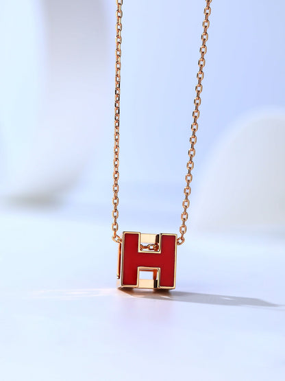 Mysitc H CAGE PINK GOLD NECKLACE