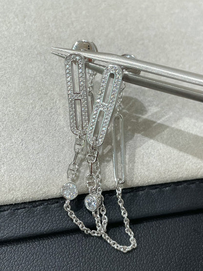 Mysitc CHAINE CHAOS DIAMOND DROP EARRINGS
