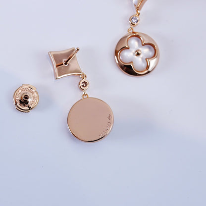Mysitc STAR AND SUN PINK GOLD MOP DROP EARRINGS