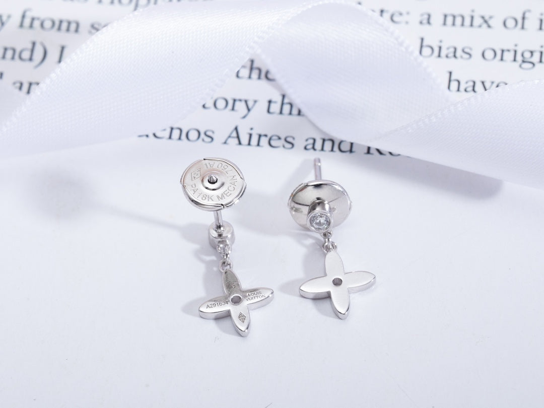 Mysitc VIDYLLE SILVER DIAMOND MINI DROP EARRINGS