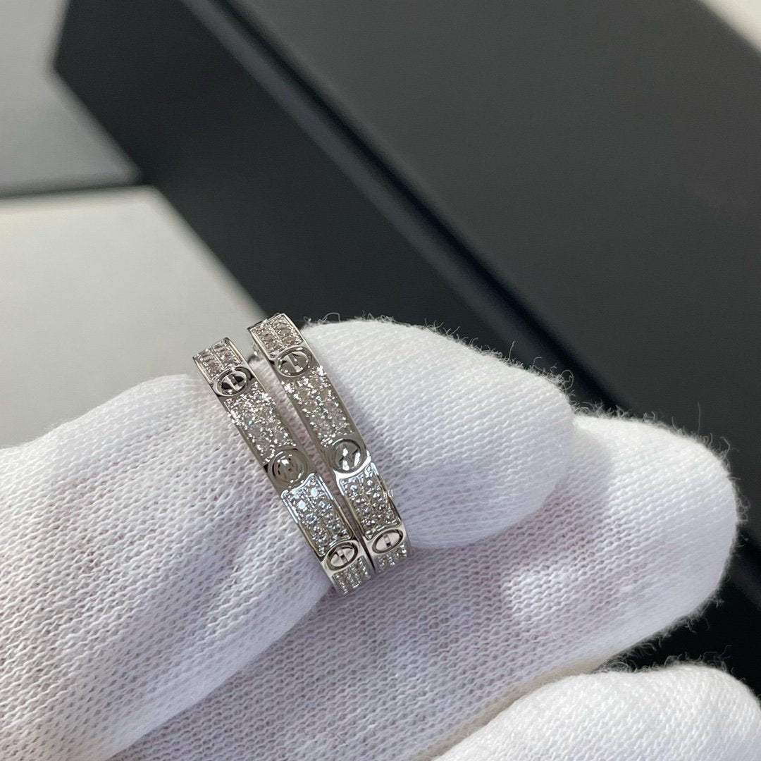 Mysitc LOVE DIAMOND SILVER HOOP EARRINGS