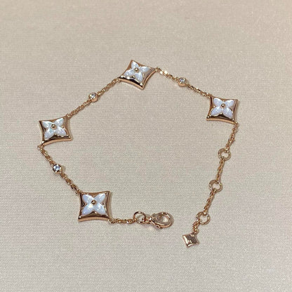 Mysitc STAR 4 MOTIF MOP DIAMOND PINK GOLD BRACELET
