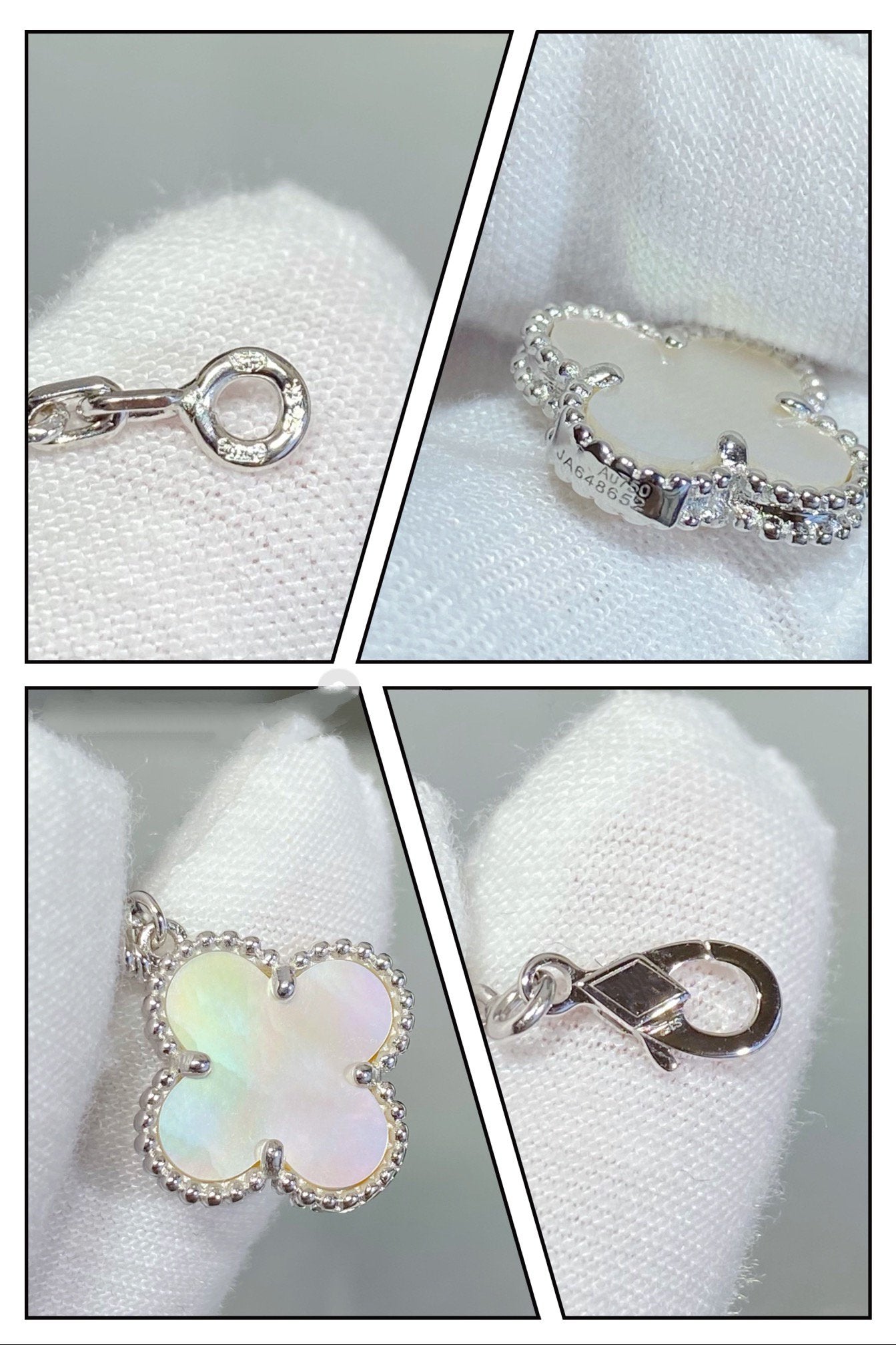 Mysitc CLOVER 5 MOTIF WHITE MOP SILVER BRACELET