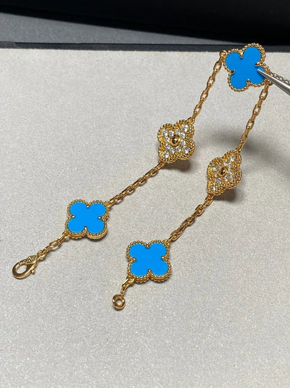 [Mysitc ]New CLOVER 5 MOTIF BLUE AGATE BRACELET COLLECTION