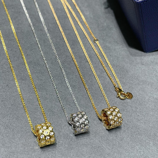 Mystic BEE LOVE DIAMOND PAVED 3 ROW NECKLACE