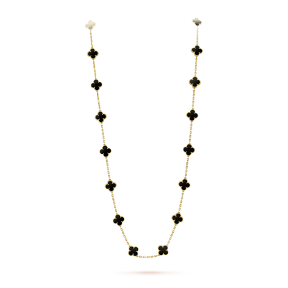 Mysitc CLOVER 20 MOTIFS ONYX NECKLACE