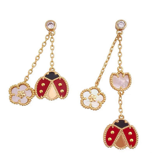 Mystic LUCKY LADYBUG WHITE MOP ピアス