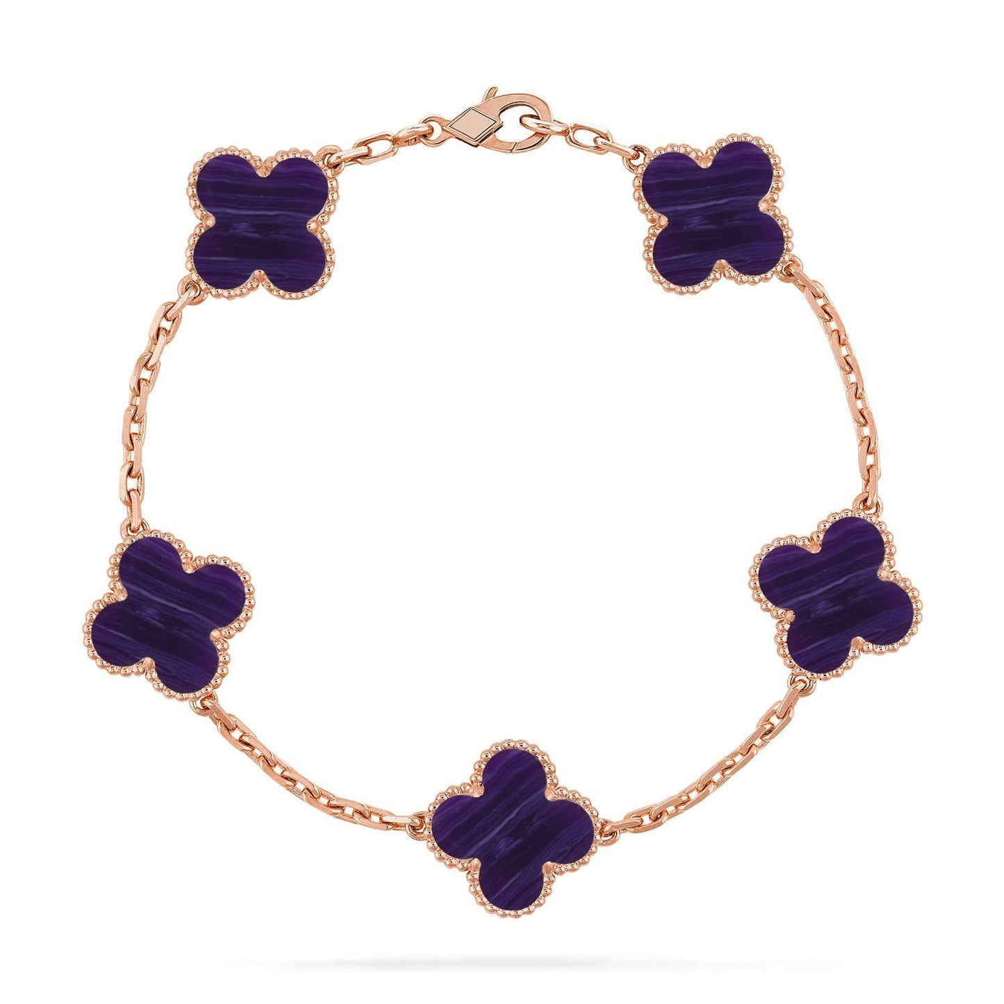 [Mysitc ]New CLOVER 5 MOTIF PURPLE STRIPES BRACELET COLLECTION