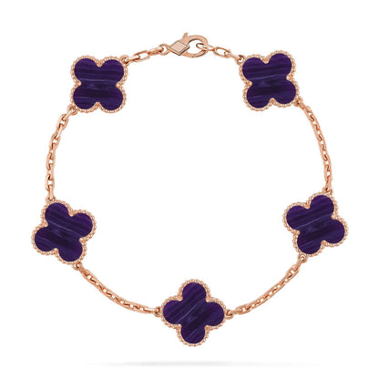 [Mysitc ]New CLOVER 5 MOTIF PURPLE STRIPES BRACELET COLLECTION