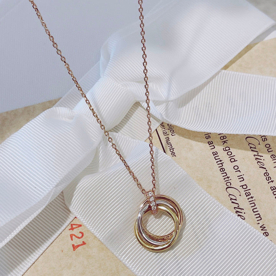 Mysitc TRINITY NECKLACE GOLD  DIAMONDS