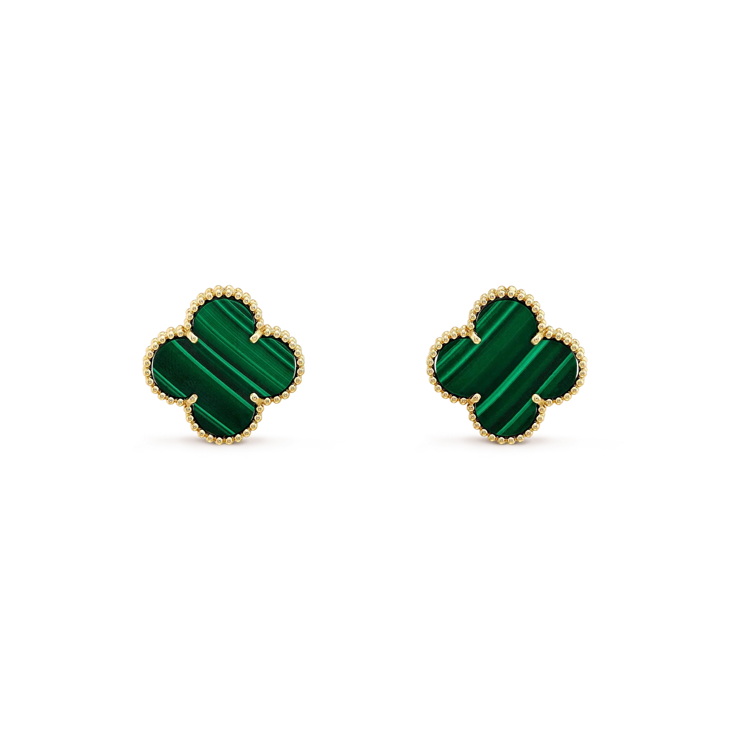Mysitc CLOVER MINI 9.5MM MALACHITE  EARRINGS