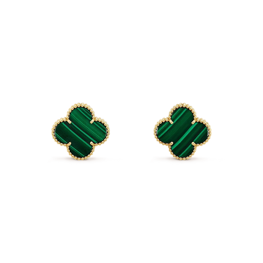 Mysitc CLOVER MINI 9.5MM MALACHITE  EARRINGS