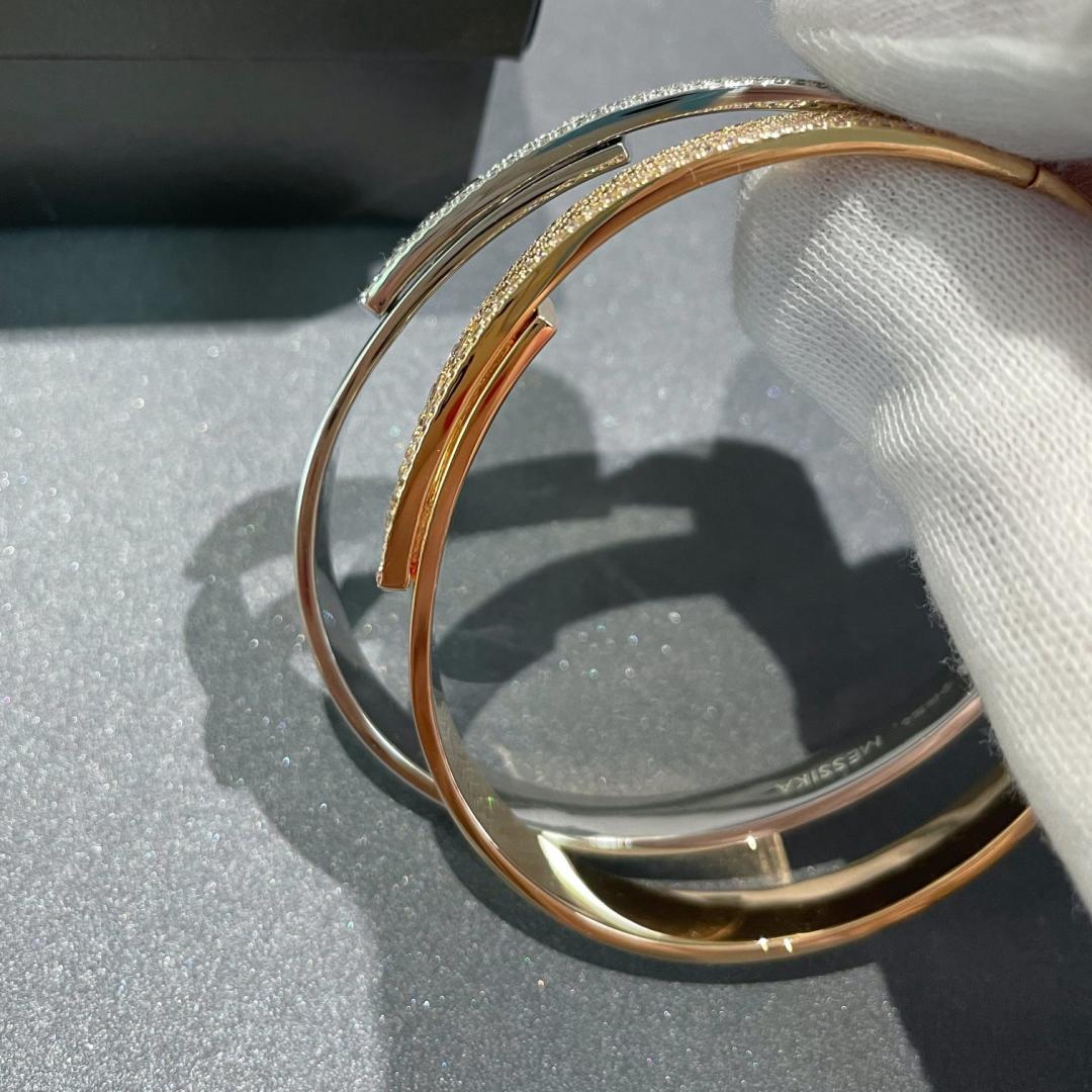 [ミスティック] ノア ローズゴールド パヴェダイヤモンド バングルブレスレット