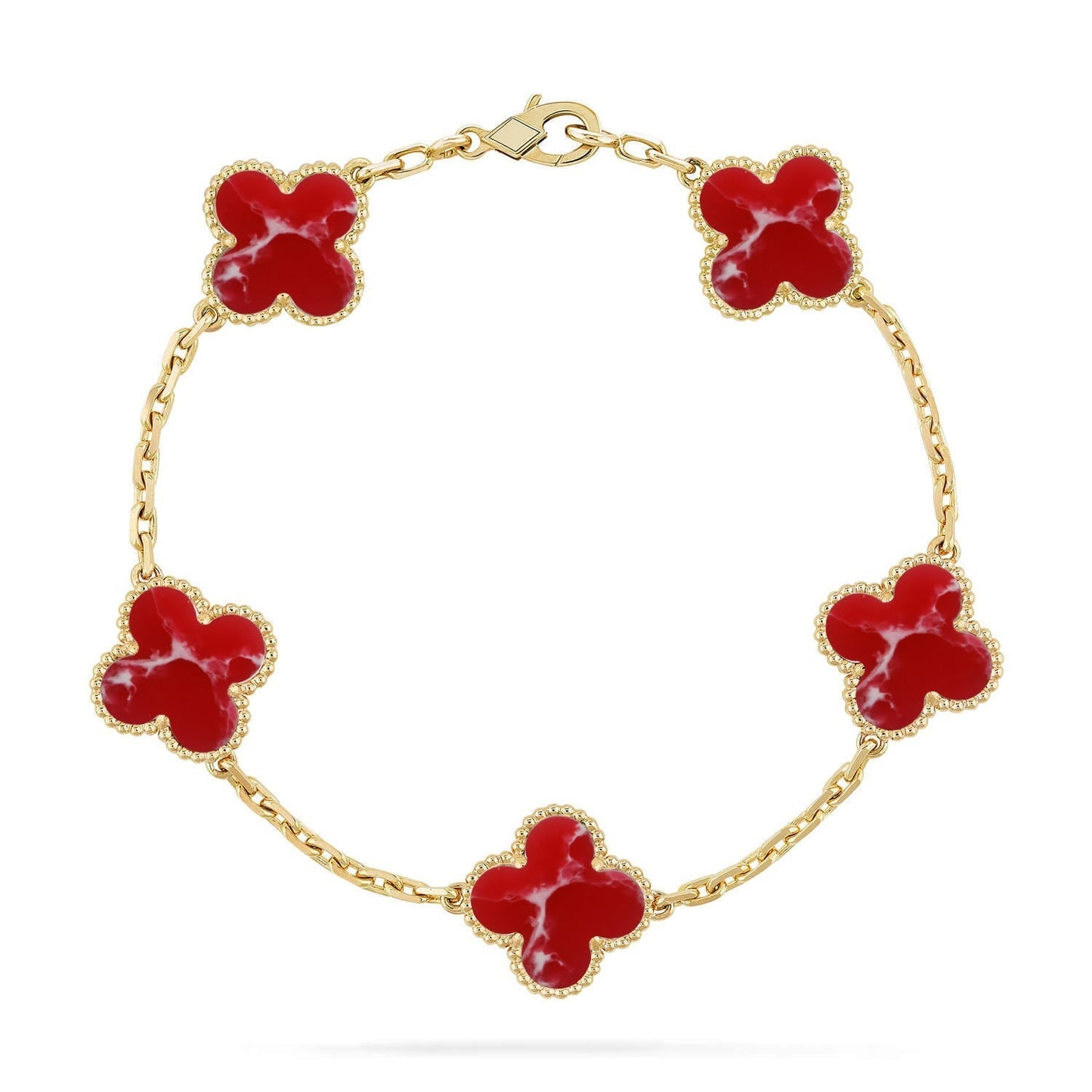 [Mysitc ]New CLOVER 5 MOTIF RED PATTERN BRACELET COLLECTION
