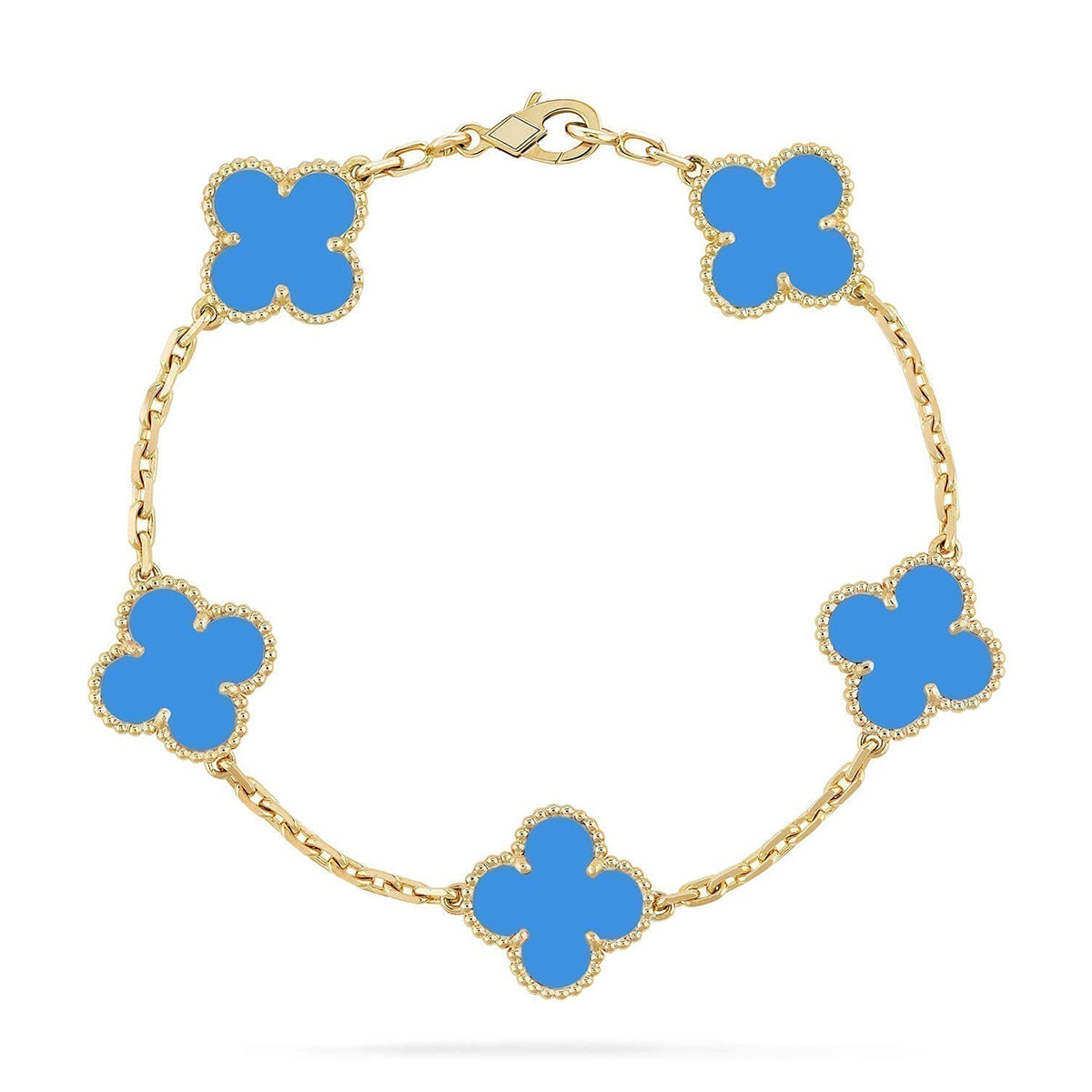 [Mysitc ]New CLOVER 5 MOTIF BLUE AGATE BRACELET COLLECTION