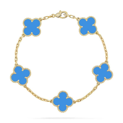 [Mysitc ]New CLOVER 5 MOTIF BLUE AGATE BRACELET COLLECTION