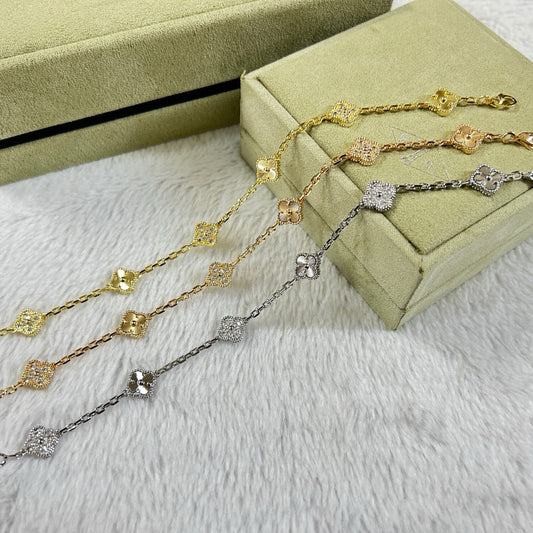 [Mysitc ]クローバー6 モチーフ ダイヤモンドレーザーブレスレット