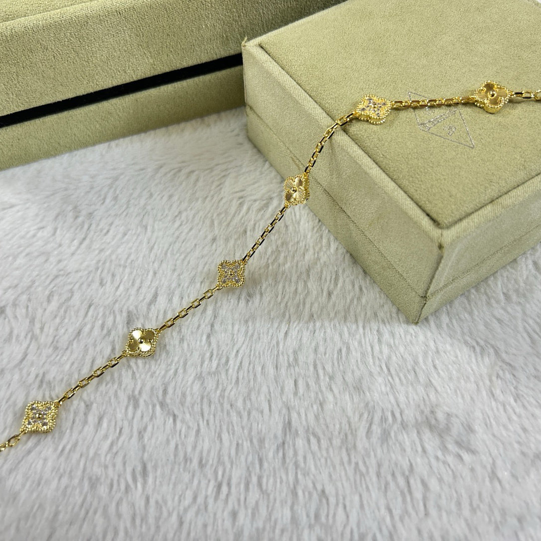 [Mysitc ]クローバー6 モチーフ ダイヤモンドレーザーブレスレット