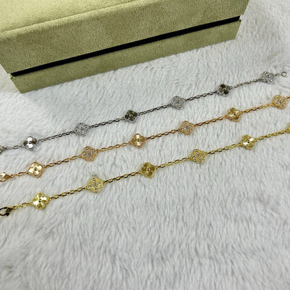 [Mysitc ]クローバー6 モチーフ ダイヤモンドレーザーブレスレット