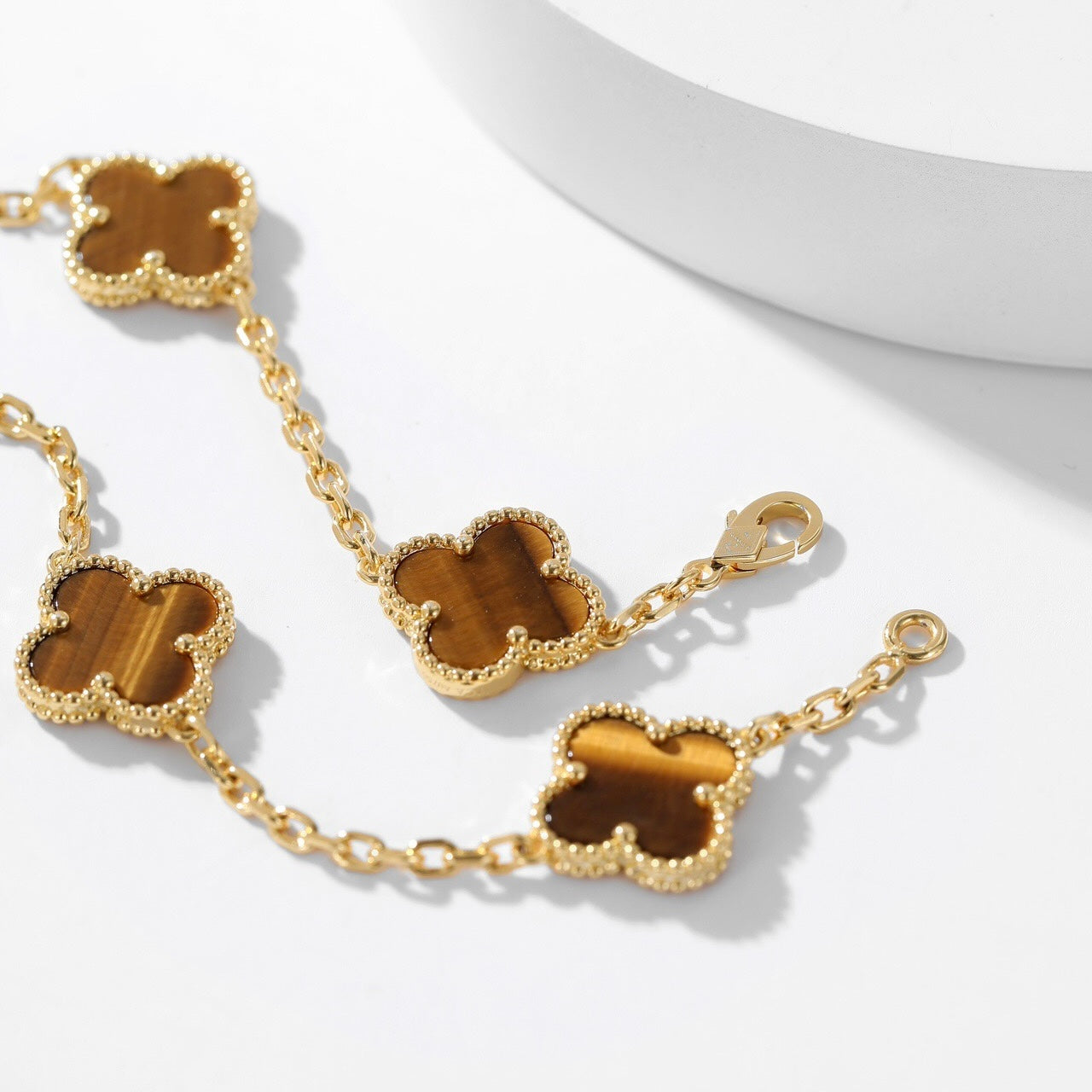 Mysitc CLOVER 10 MOTIFS TIGER EYE NECKLACE
