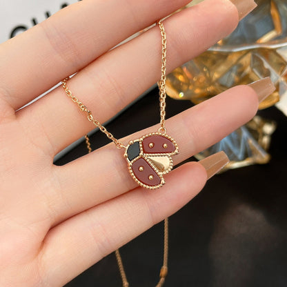 Mysitc LUCKY  CARNELIANS LADYBUG NECKLACE