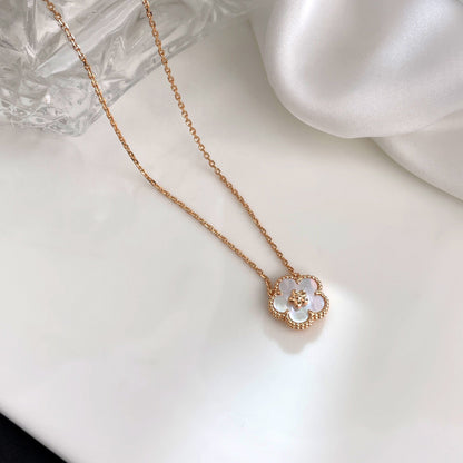 Mysitc LUCKY  WHITE MOP  PLUM BLOSSOM NECKLACE