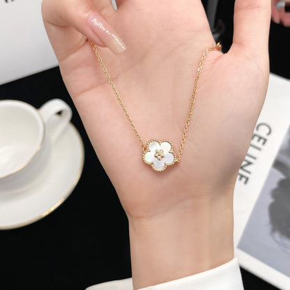 Mysitc LUCKY  WHITE MOP  PLUM BLOSSOM NECKLACE