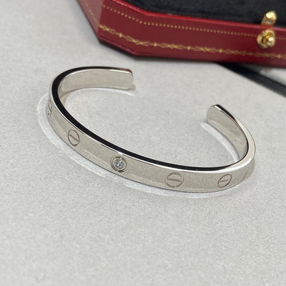 Mysitc LOVE BRACELET 6.1MM 1 DIAMOND OPEN CUFF